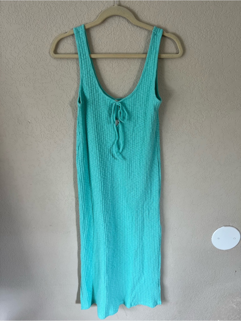 NWT Billabong Bright Blue Ribbed Midi Dress with Side Slits